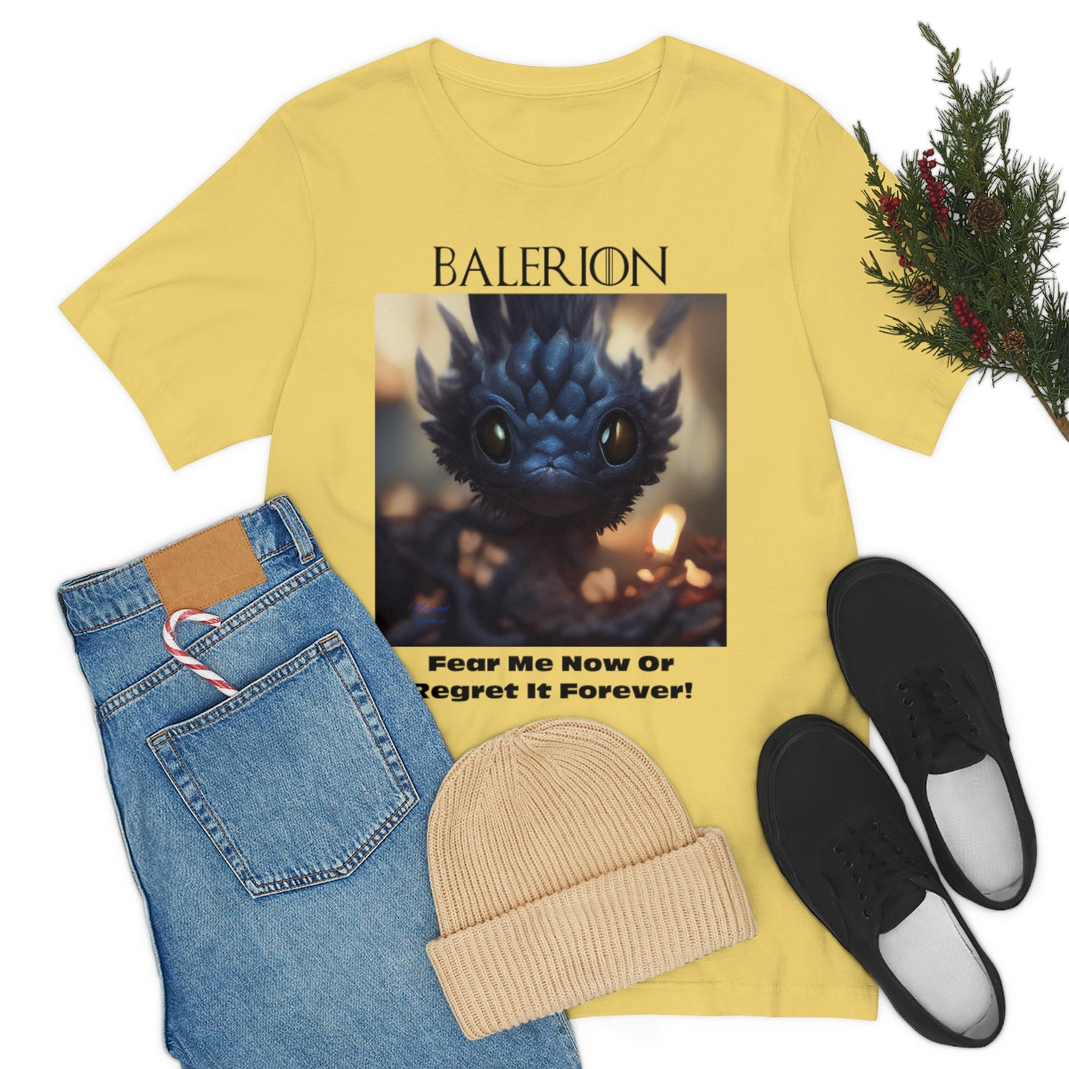 Funny Baby Balerion Dragon. Original Art. Unisex Jersey Short Sleeve Tee.