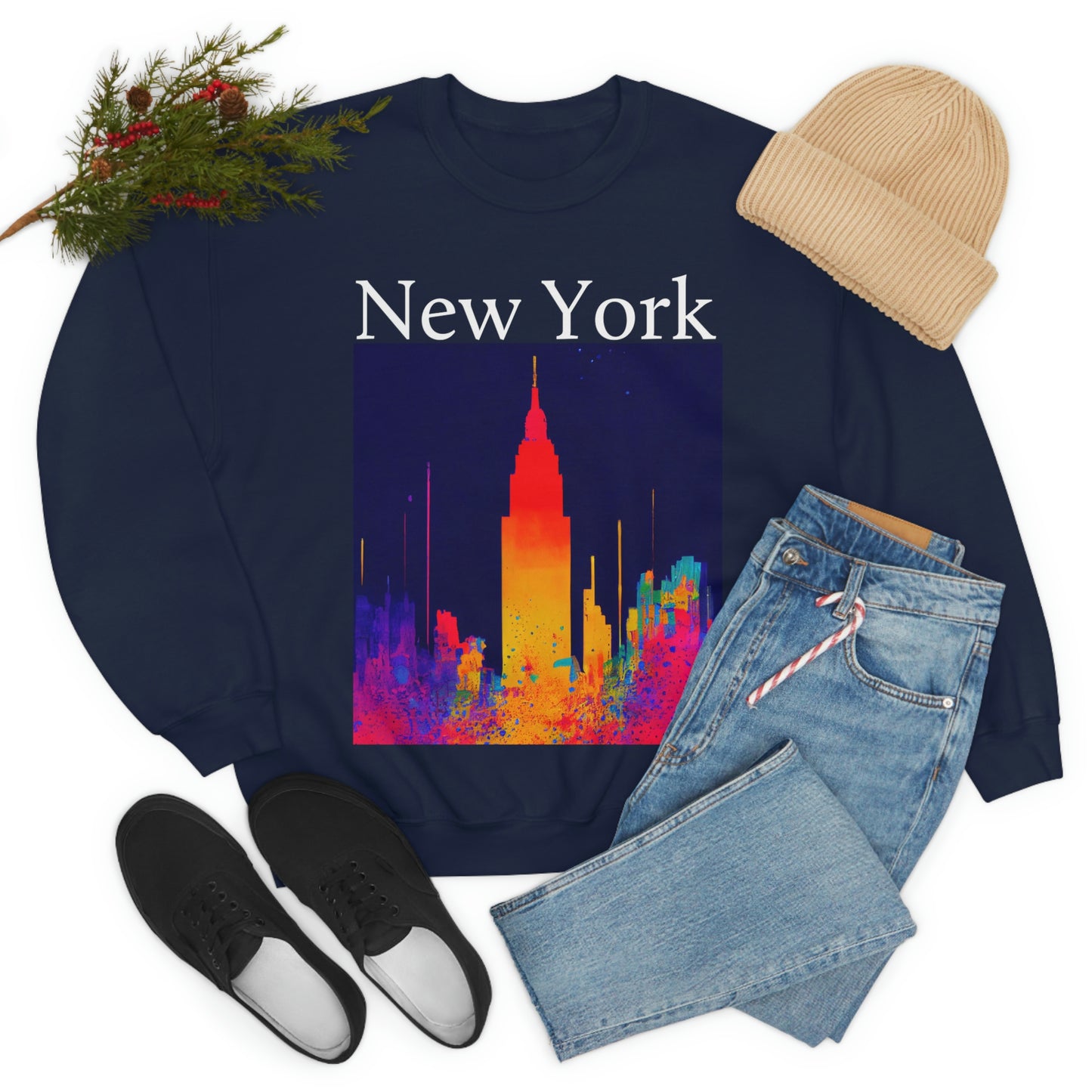 Empire State Of Creative. Original Art. Unisex Heavy Blend Crewneck Sweatshirt.
