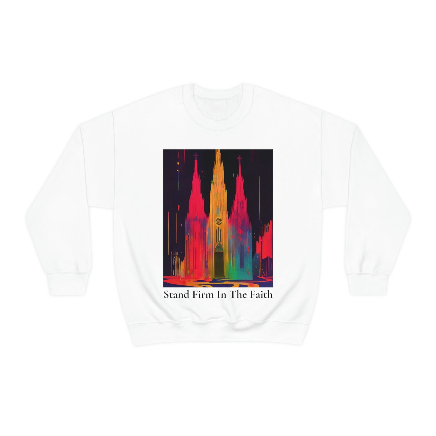 Stand Firm In The Faith. Original Art. Unisex Heavy Blend Crewneck Sweatshirt.