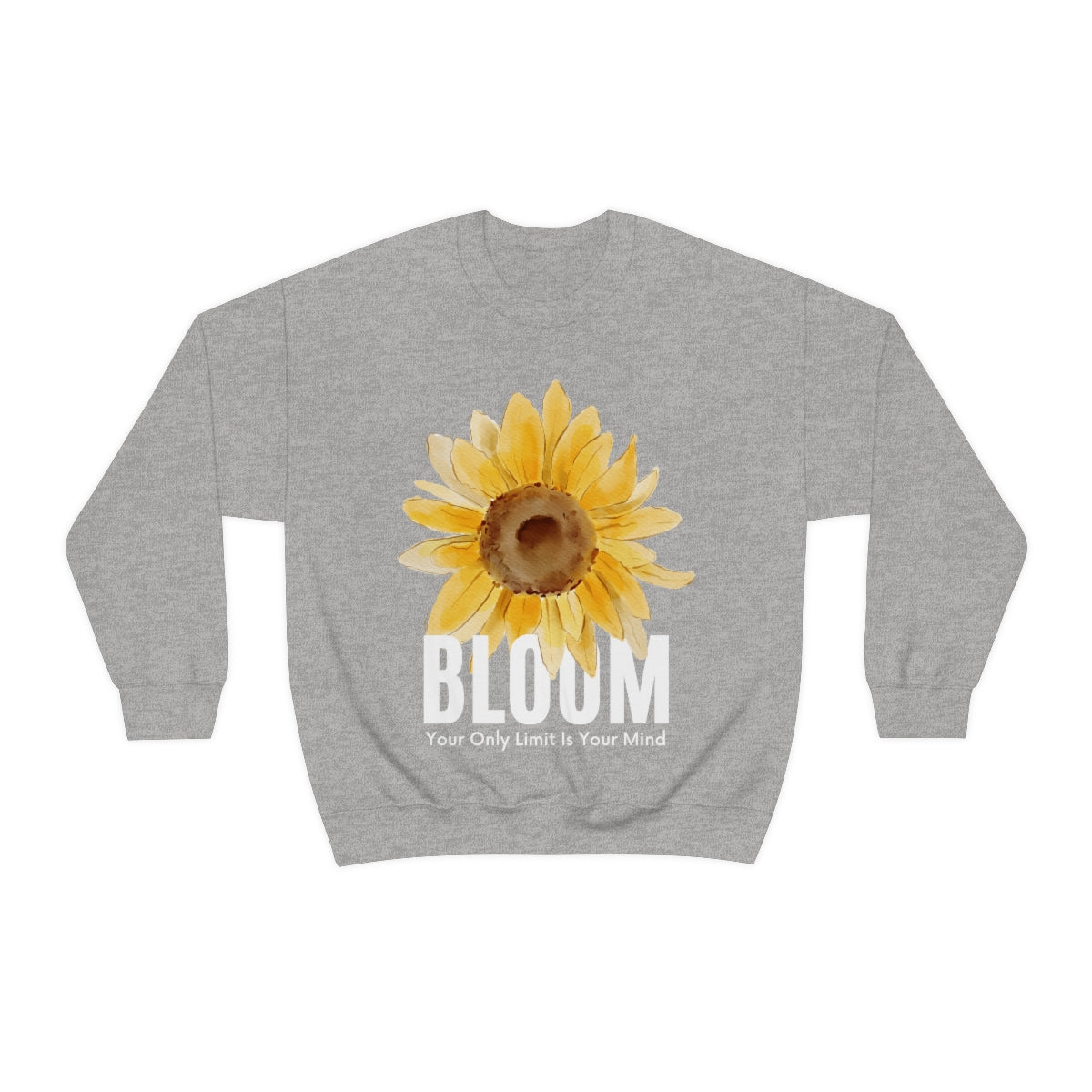 Bloom Your Only Limit Is Your Mind. Unisex Heavy Blend Crewneck Sweatshirt.