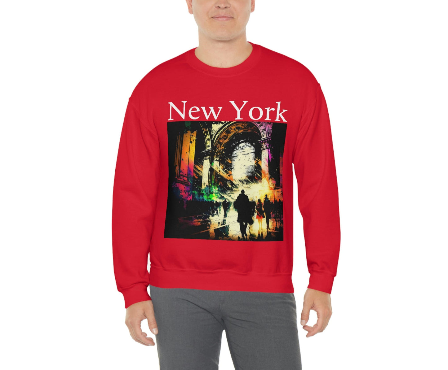 Rush Hour By Grand Central New York City. Original Art. Unisex Heavy Blend Crewneck Sweatshirt.