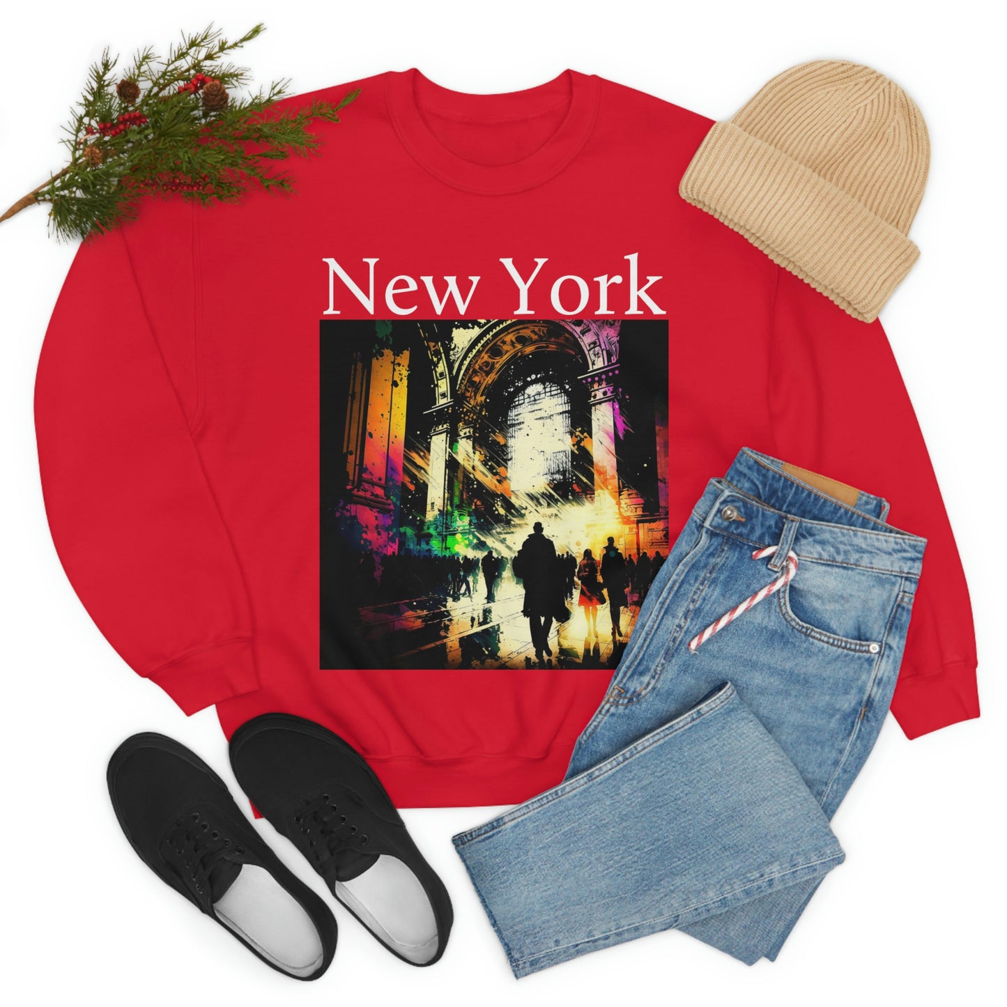 Rush Hour By Grand Central New York City. Original Art. Unisex Heavy Blend Crewneck Sweatshirt.