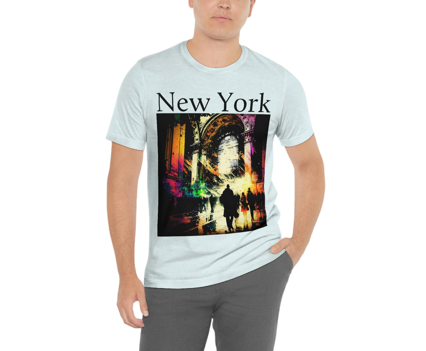 Rush Hour By Grand Central New York City. Original Art. Unisex Jersey Short Sleeve Tee.