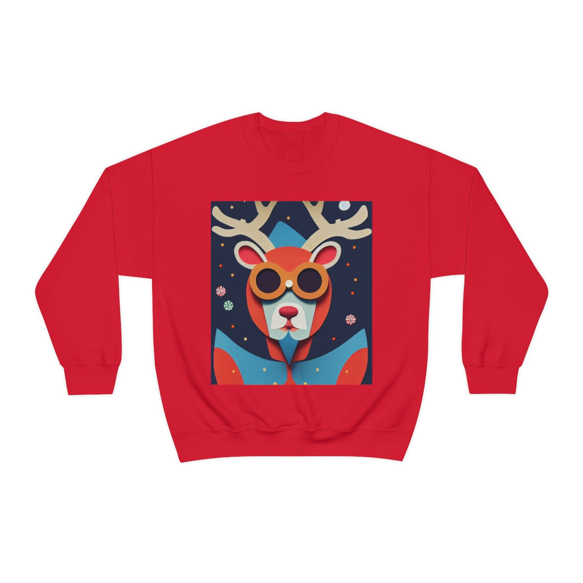 Explorer Reindeer Original Art. Unisex Heavy Blend Crewneck Sweatshirt.