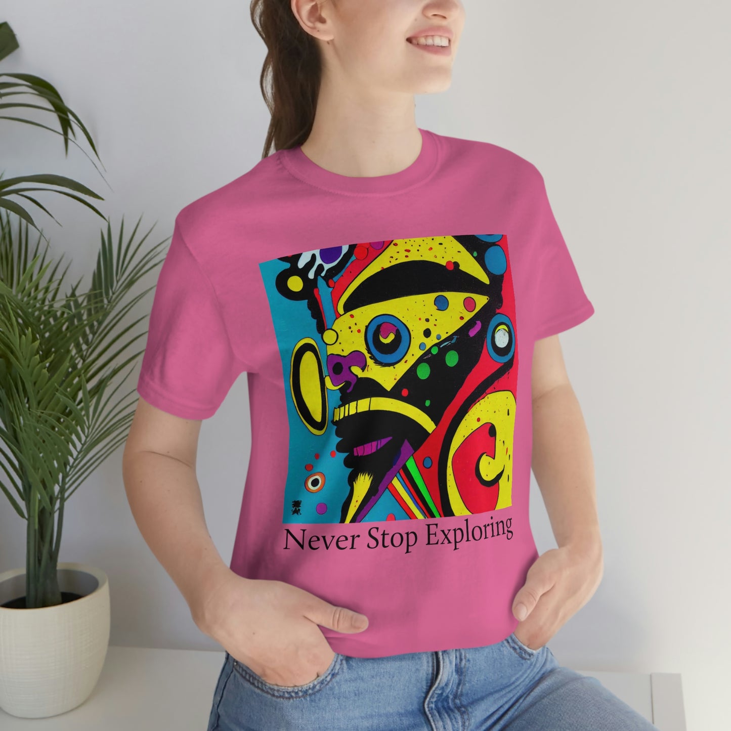 Never Stop Exploring. Original Art. Unisex Jersey Short Sleeve Tee.