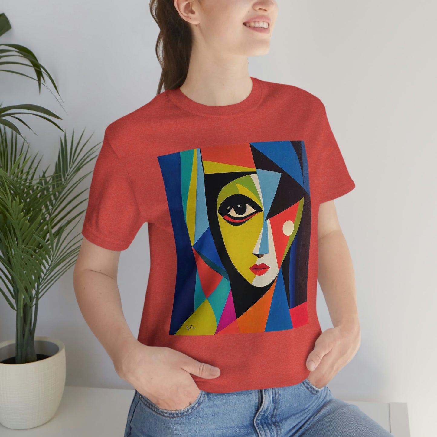 Alexandria A Cubism Original Art. Unisex Jersey Short Sleeve Tee.