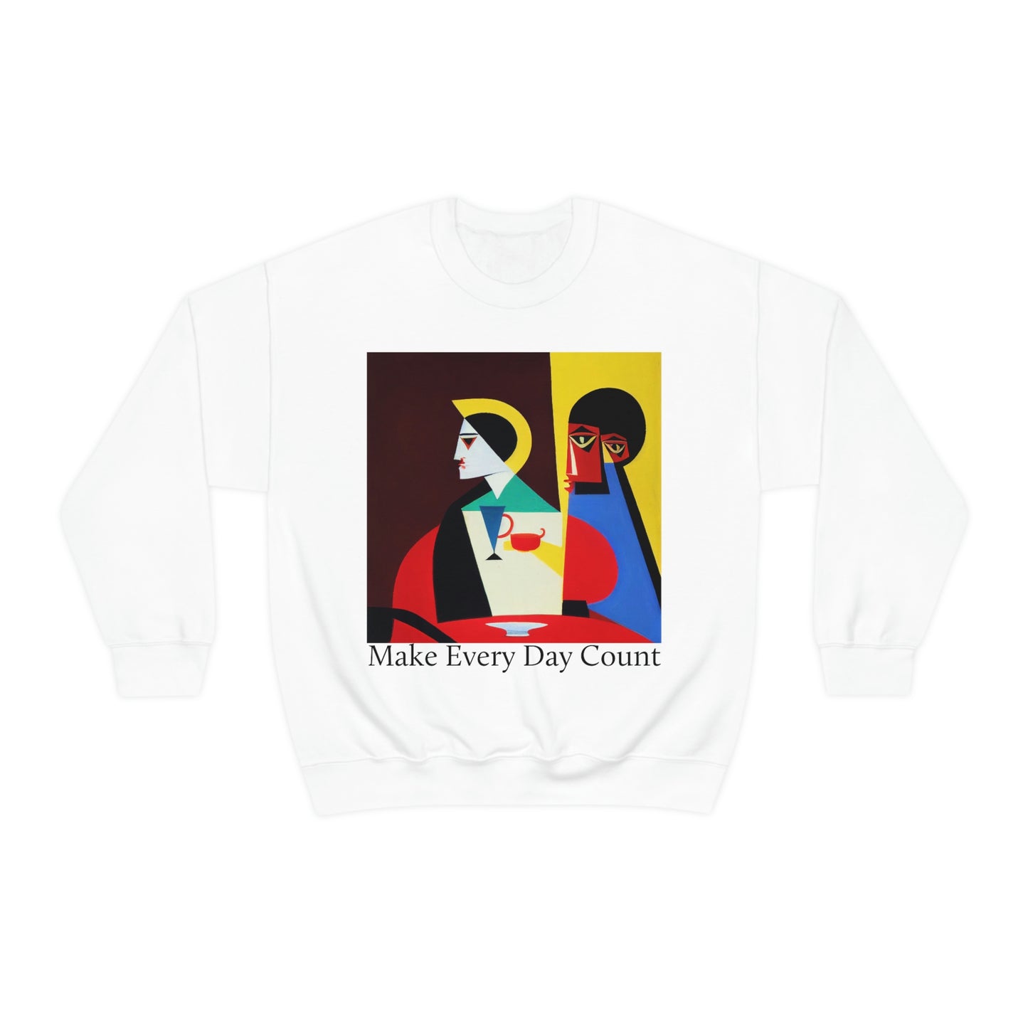 Coffee & Reflection. Original Art. Unisex Heavy Blend Crewneck Sweatshirt.