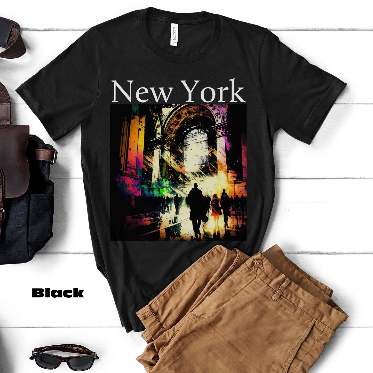 Rush Hour By Grand Central New York City. Original Art. Unisex Jersey Short Sleeve Tee.
