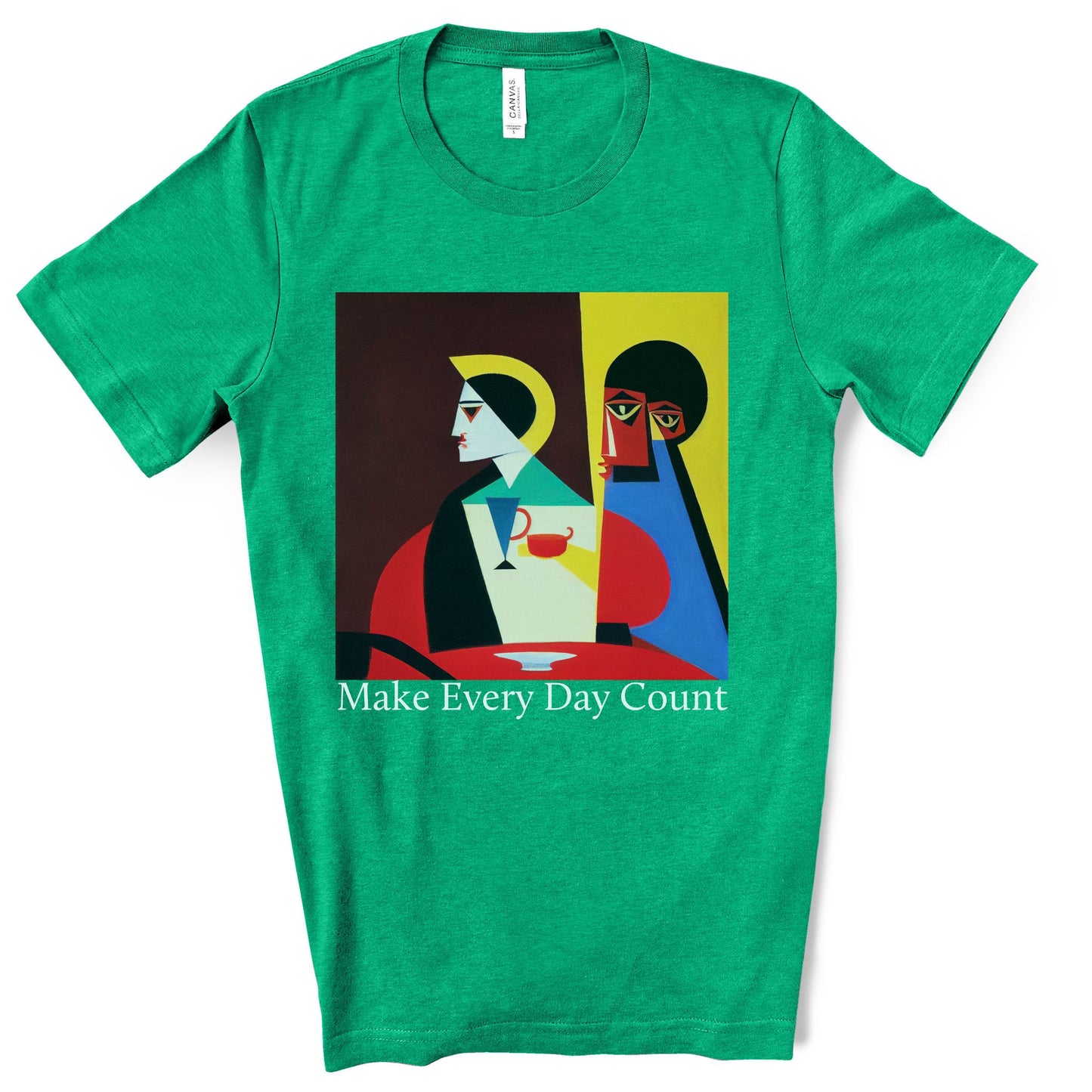 Coffee & Reflection. Original Art. Unisex Jersey Short Sleeve Tee.