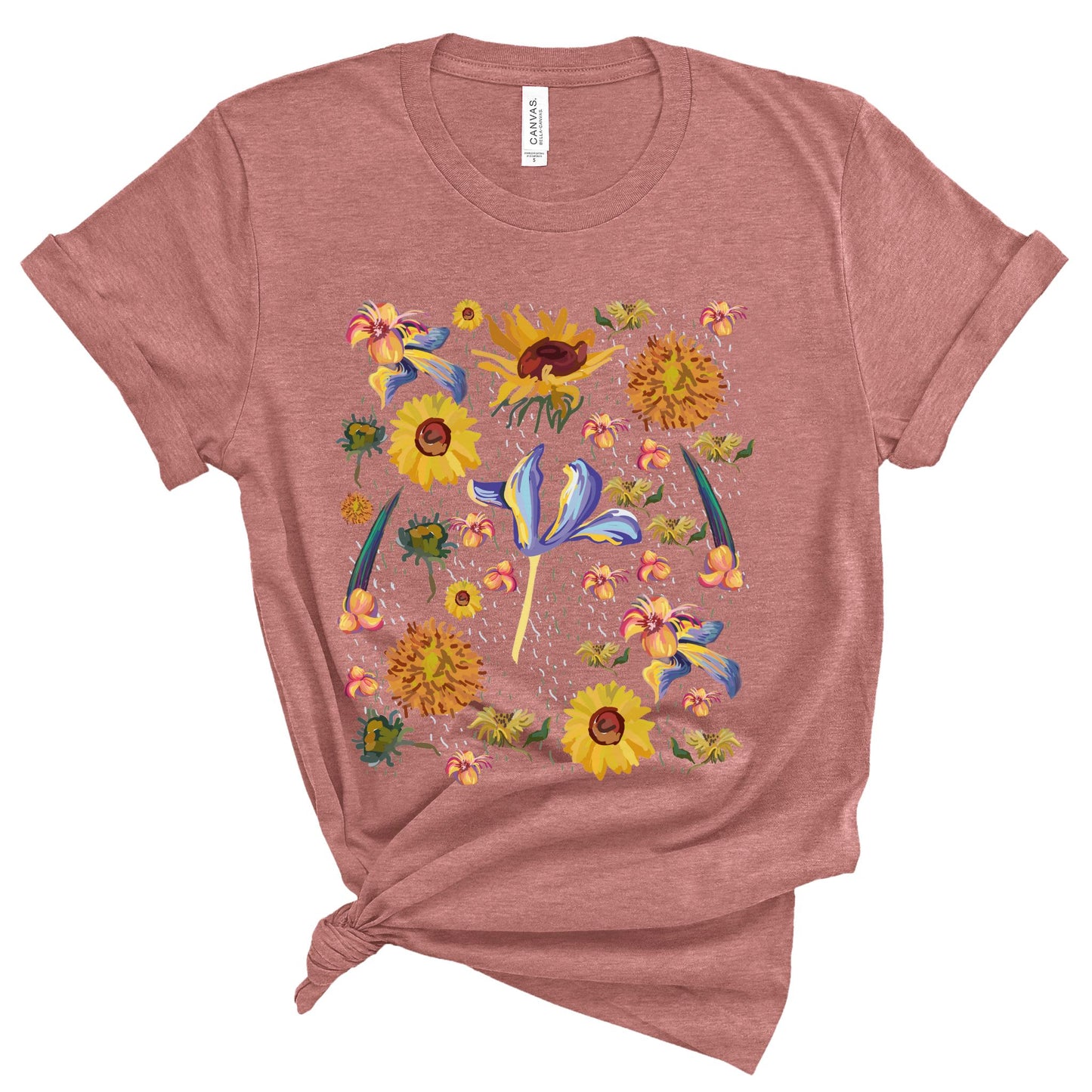 Wildflowers Original Art Inspired by Vincent van Gogh Paintings. Unisex Jersey Short Sleeve Tee.