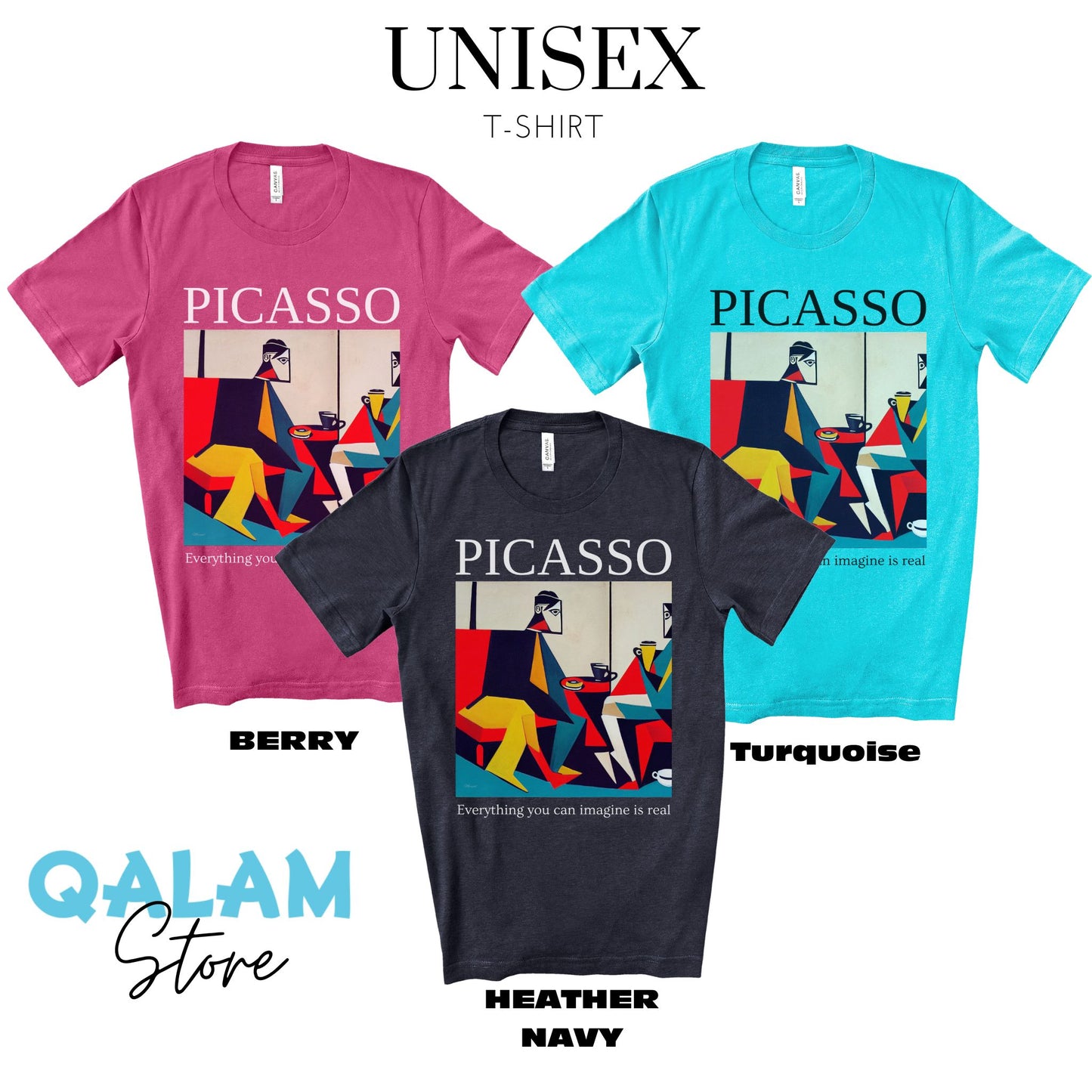 Everything You Can Imagine Is Real - Original Art Inspired By Picasso artwork. Unisex Jersey Short Sleeve Tee.