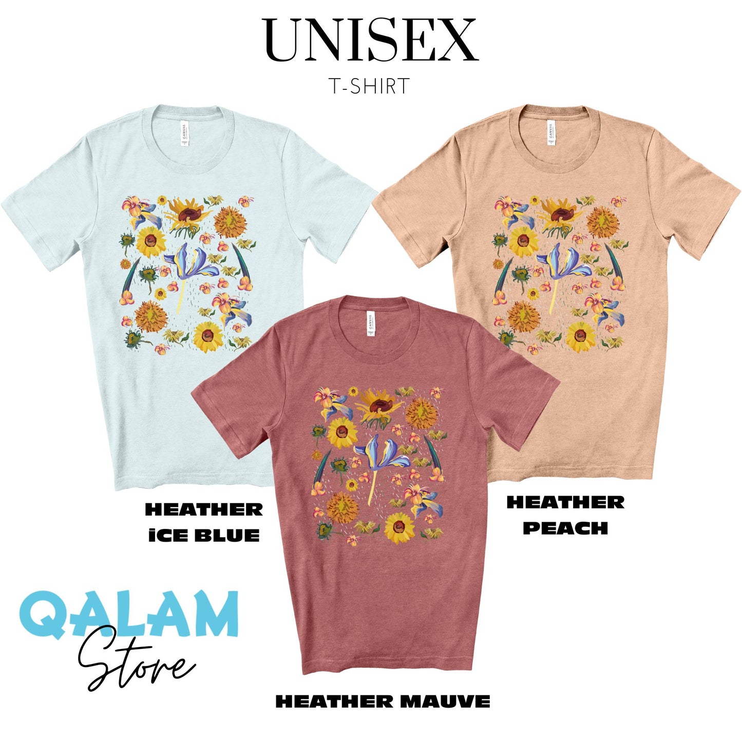 Wildflowers Original Art Inspired by Vincent van Gogh Paintings. Unisex Jersey Short Sleeve Tee.