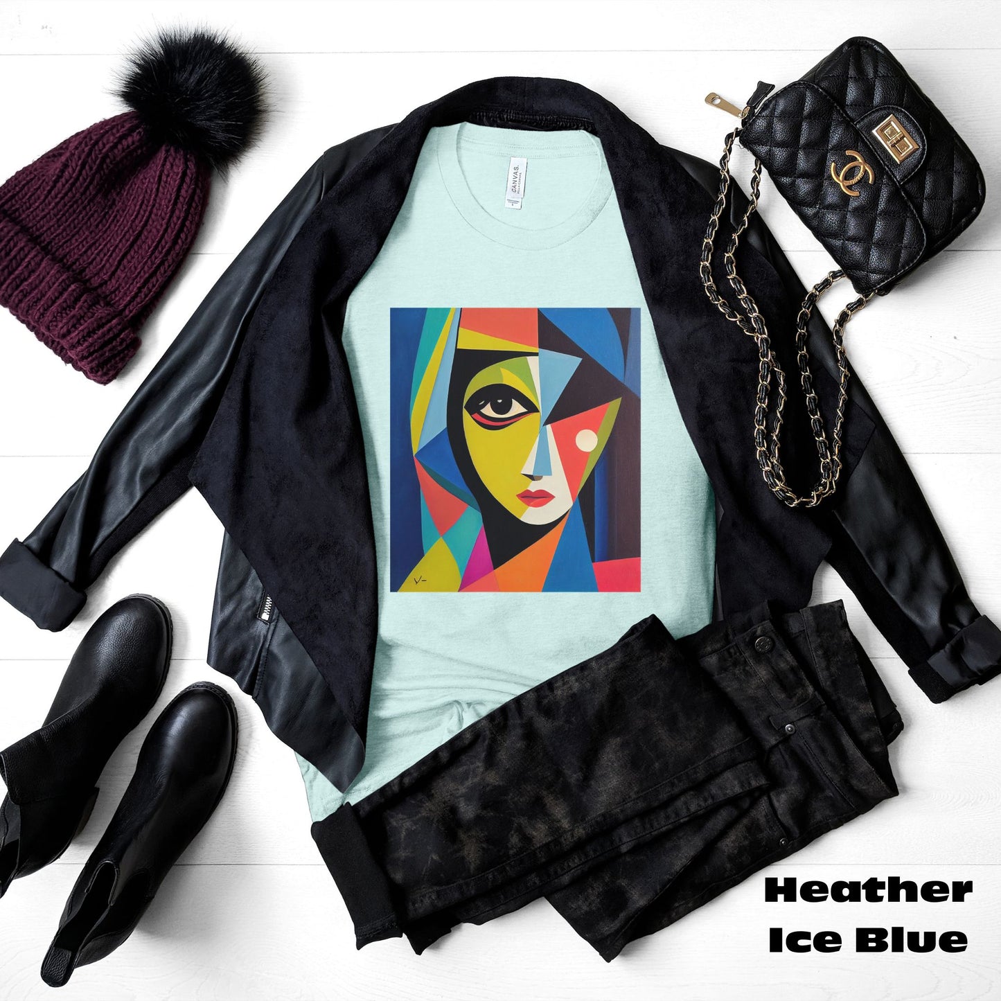 Alexandria A Cubism Original Art. Unisex Jersey Short Sleeve Tee.