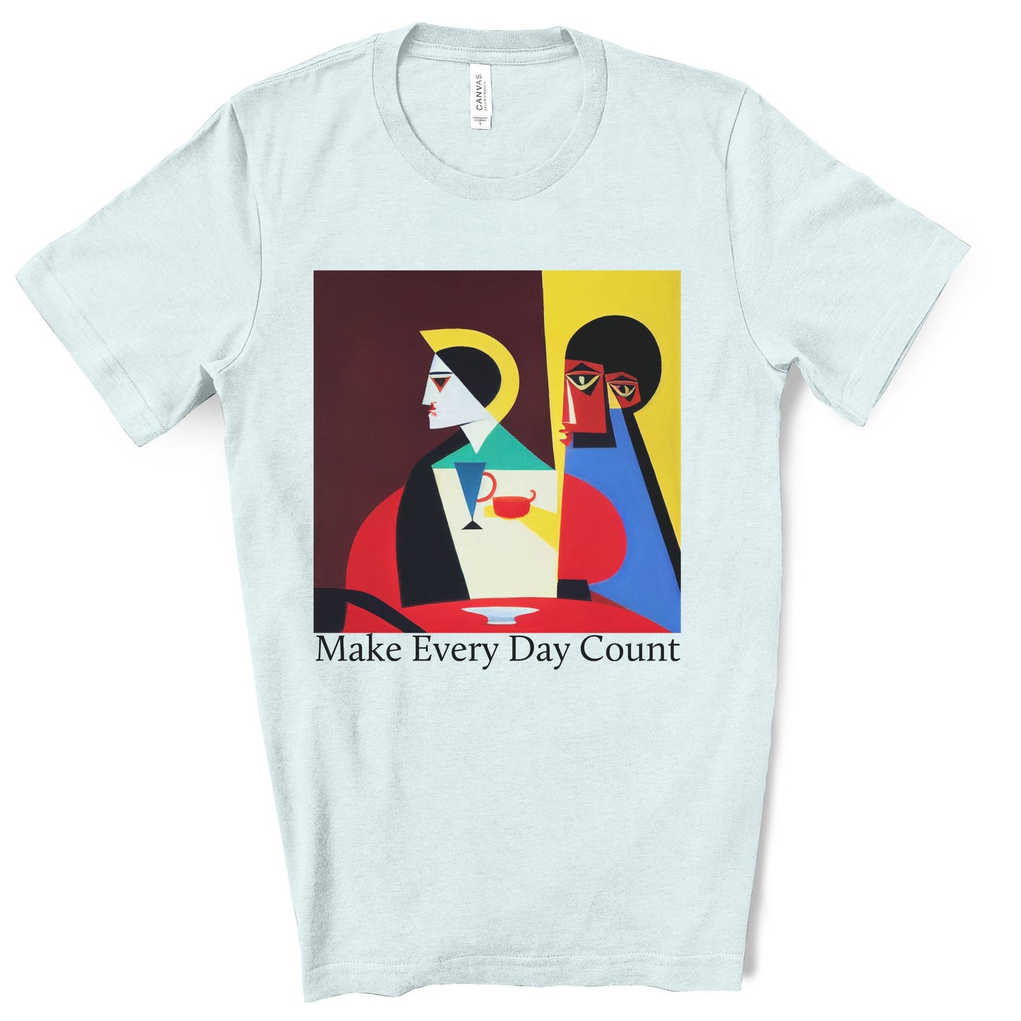 Coffee & Reflection. Original Art. Unisex Jersey Short Sleeve Tee.