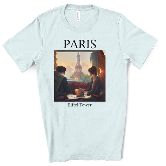 Coffee At Eiffel Tower In Paris - Original Art. Unisex Jersey Short Sleeve Tee.
