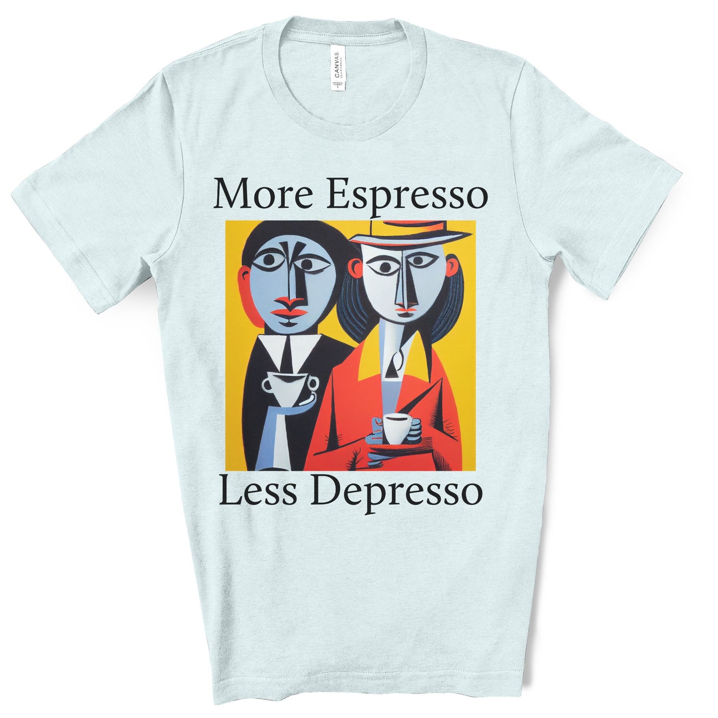 A Cup Of Coffee Can Solve Anything. Original Art. Unisex Jersey Short Sleeve Tee.