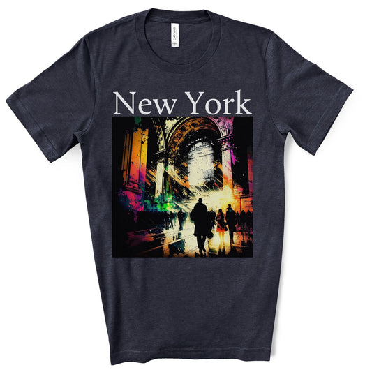 Rush Hour By Grand Central New York City. Original Art. Unisex Jersey Short Sleeve Tee.