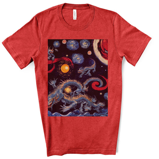 Starry Night At The Dragonpit. Original Art. Unisex Jersey Short Sleeve Tee.