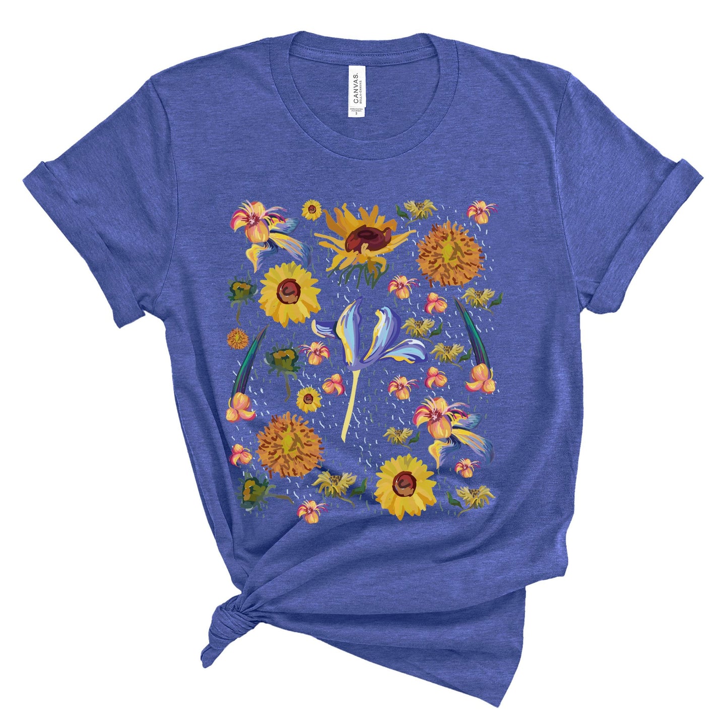 Wildflowers Original Art Inspired by Vincent van Gogh Paintings. Unisex Jersey Short Sleeve Tee.