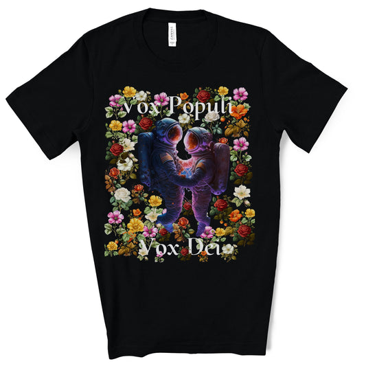 Flowers in Zero-G: A Cosmic Love Story. Original Art. Unisex Jersey Short Sleeve Tee.