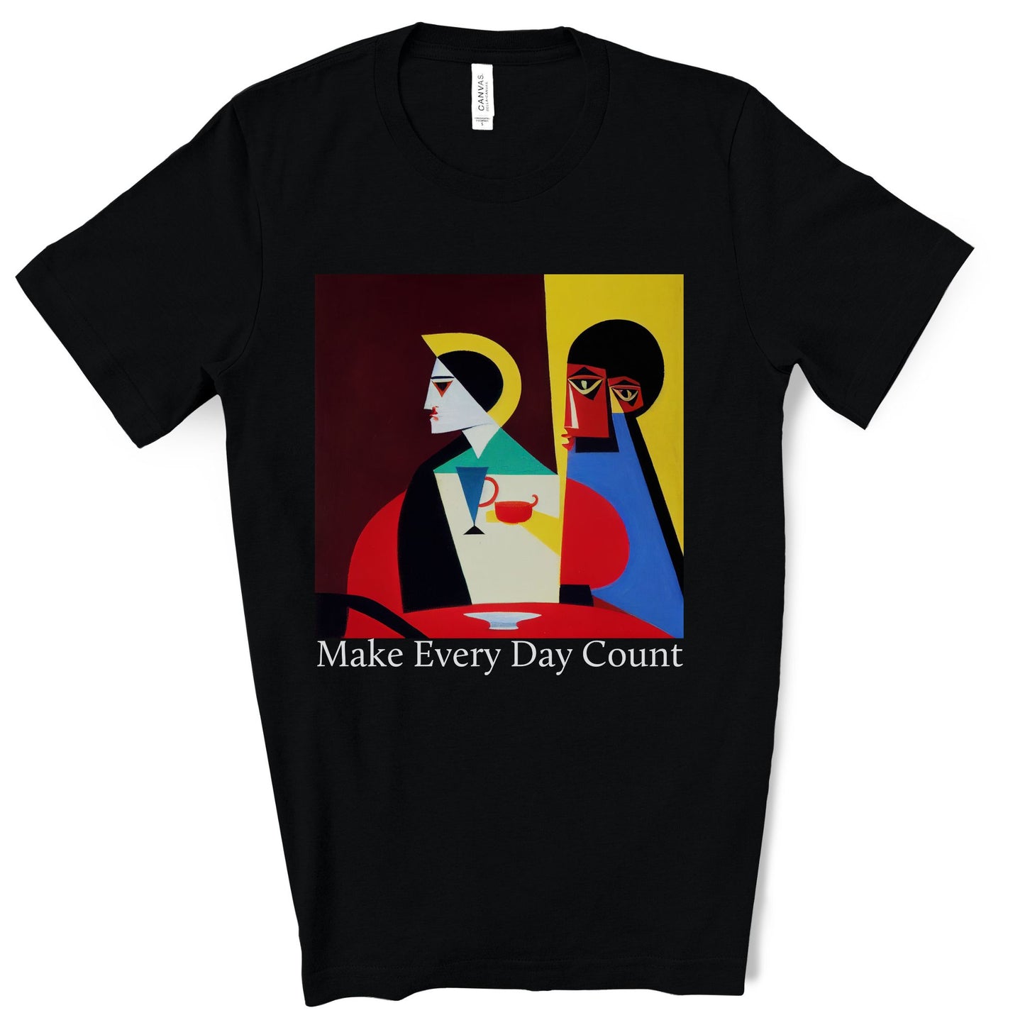 Coffee & Reflection. Original Art. Unisex Jersey Short Sleeve Tee.