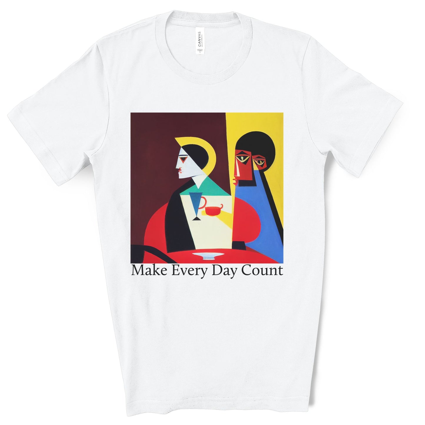 Coffee & Reflection. Original Art. Unisex Jersey Short Sleeve Tee.