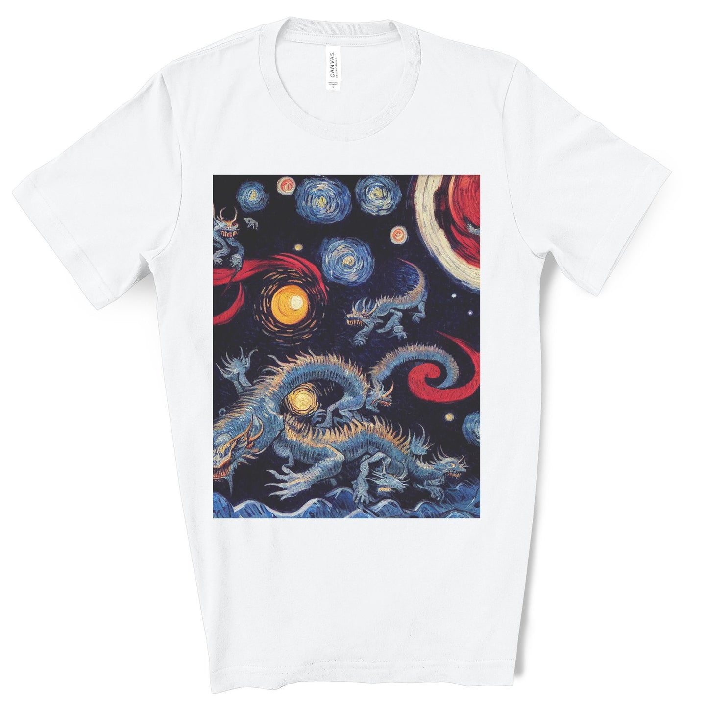 Starry Night At The Dragonpit. Original Art. Unisex Jersey Short Sleeve Tee.