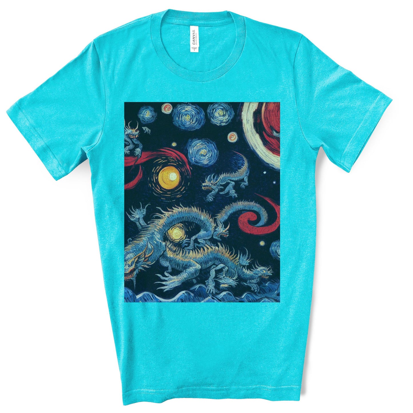 Starry Night At The Dragonpit. Original Art. Unisex Jersey Short Sleeve Tee.