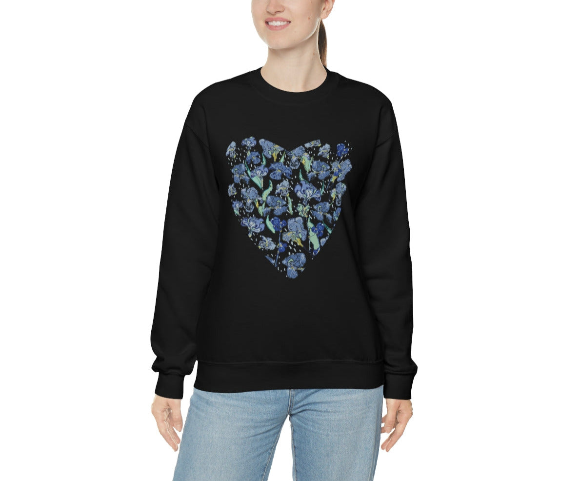 Blue Wildflowers. Unisex Heavy Blend Crewneck Sweatshirt.