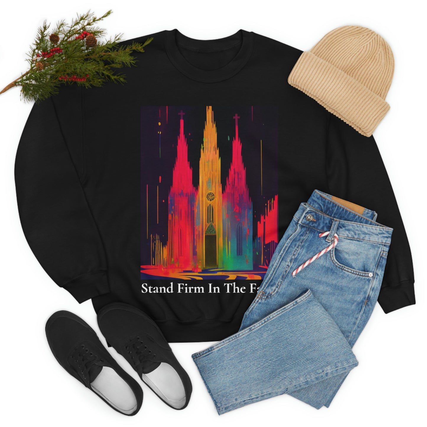 Stand Firm In The Faith. Original Art. Unisex Heavy Blend Crewneck Sweatshirt.