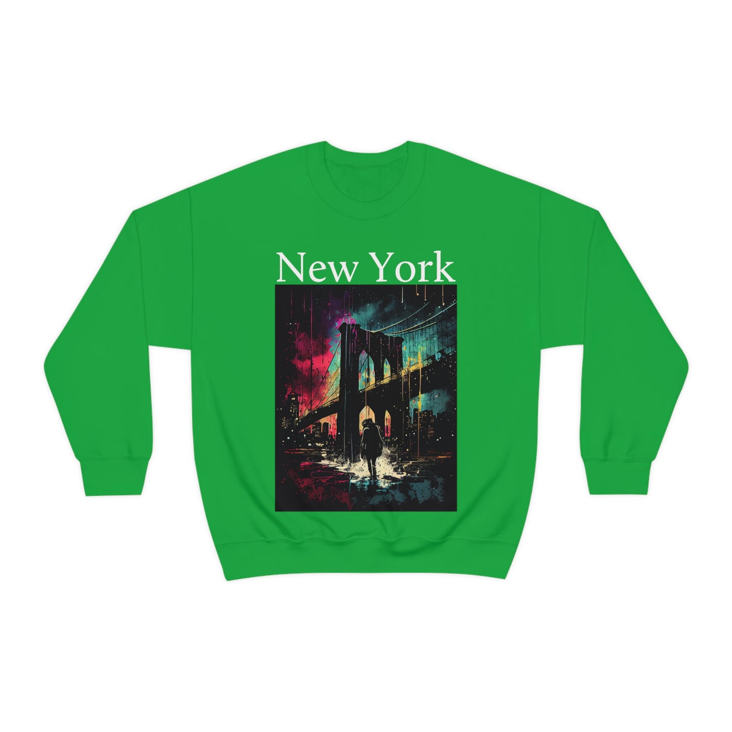 Only New Yorkers Know The Magic Of The Brooklyn Bridge. Original Art. Unisex Heavy Blend Crewneck Sweatshirt.