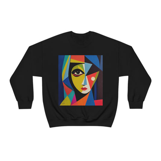 Alexandria A Cubism Original Art. Unisex Heavy Blend Crewneck Sweatshirt.