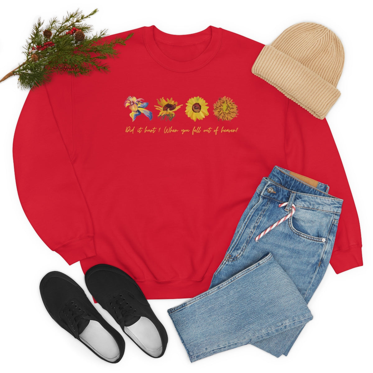 Wild flowers and Sunflowers Sweatshirt. Unisex Heavy Blend Crewneck Sweatshirt.