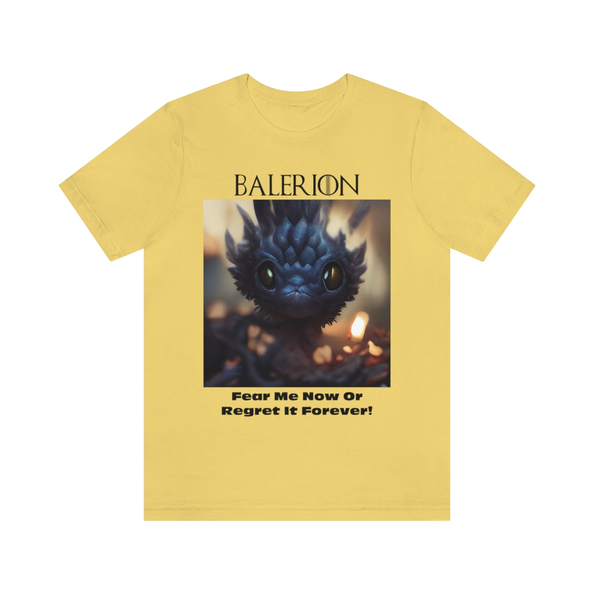 Funny Baby Balerion Dragon. Original Art. Unisex Jersey Short Sleeve Tee.