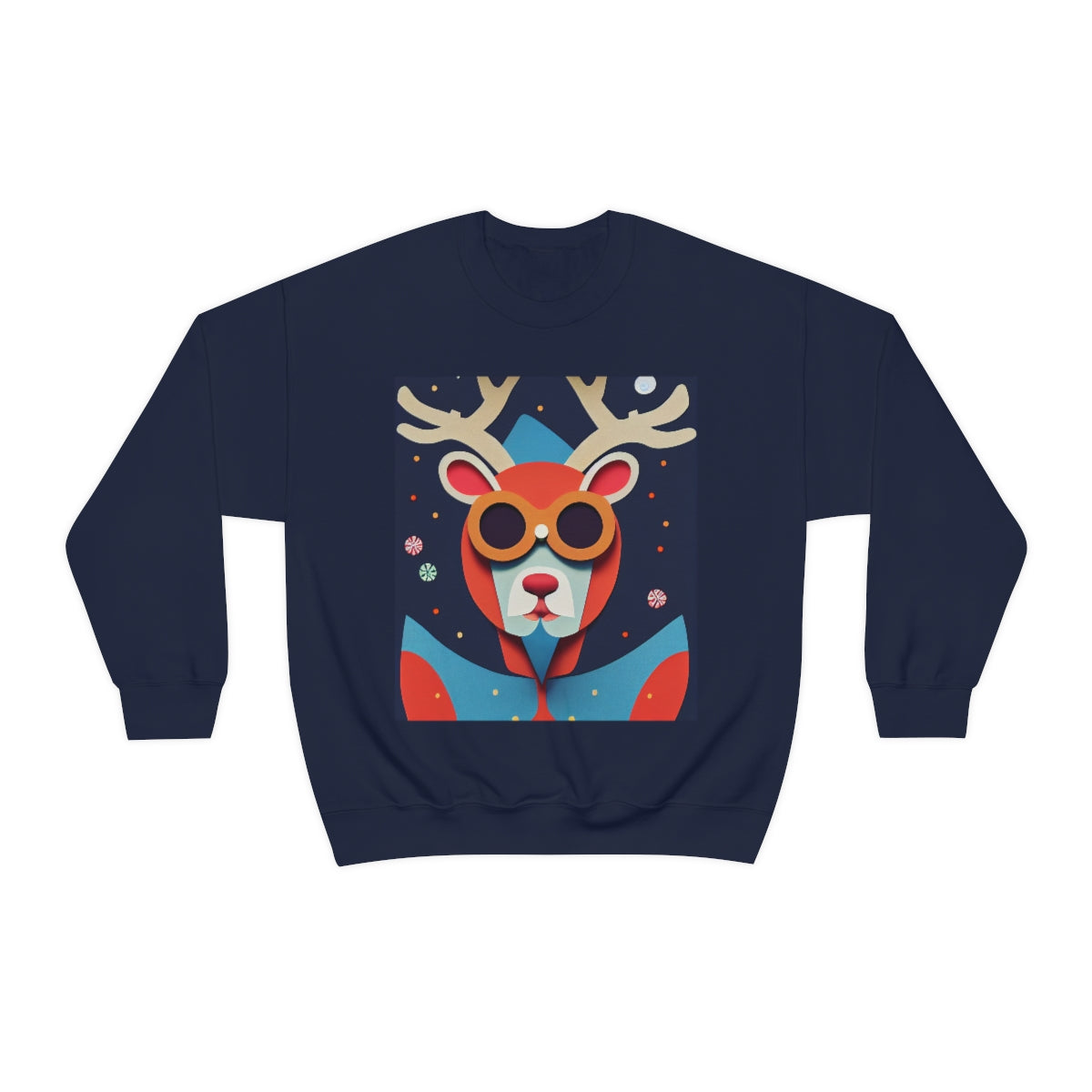 Explorer Reindeer Original Art. Unisex Heavy Blend Crewneck Sweatshirt.