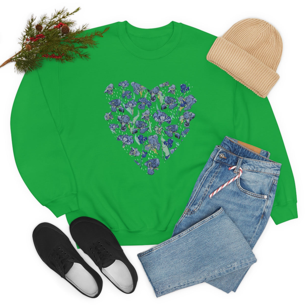 Blue Wildflowers. Unisex Heavy Blend Crewneck Sweatshirt.