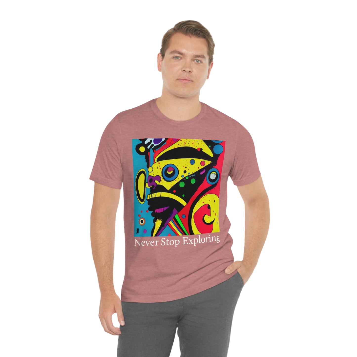 Never Stop Exploring. Original Art. Unisex Jersey Short Sleeve Tee.