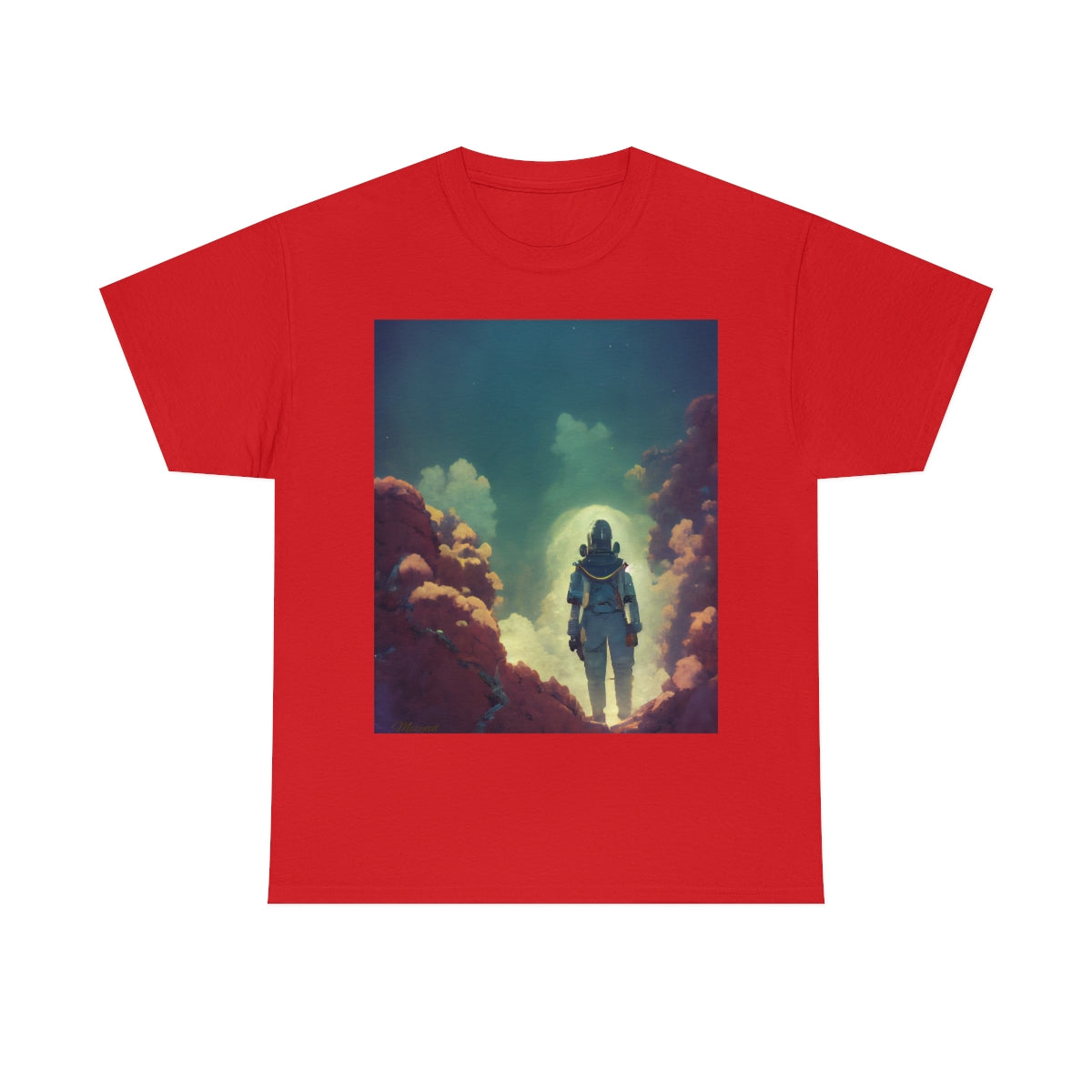 Astronaut Lost in Space. Original Artwork. Unisex Heavy Cotton Tee.