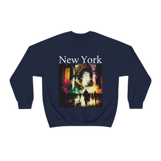 Rush Hour By Grand Central New York City. Original Art. Unisex Heavy Blend Crewneck Sweatshirt.