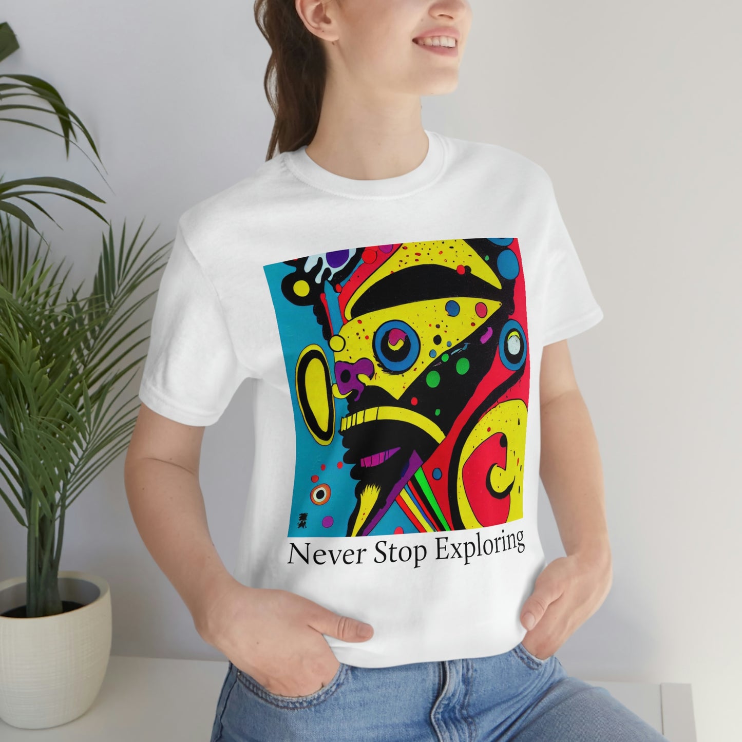 Never Stop Exploring. Original Art. Unisex Jersey Short Sleeve Tee.