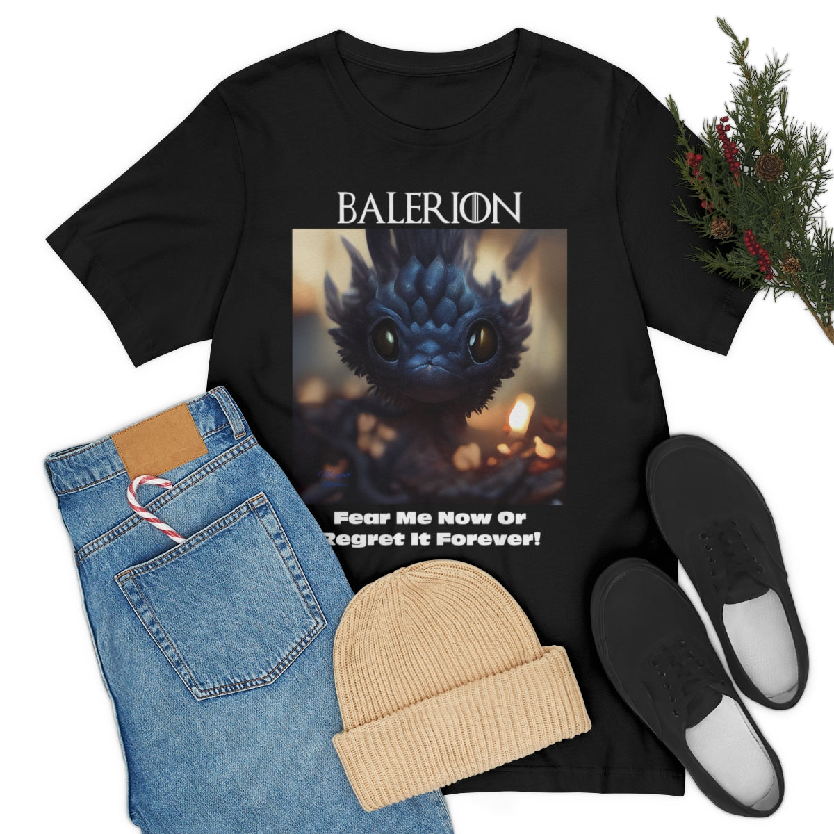 Funny Baby Balerion Dragon. Original Art. Unisex Jersey Short Sleeve Tee.