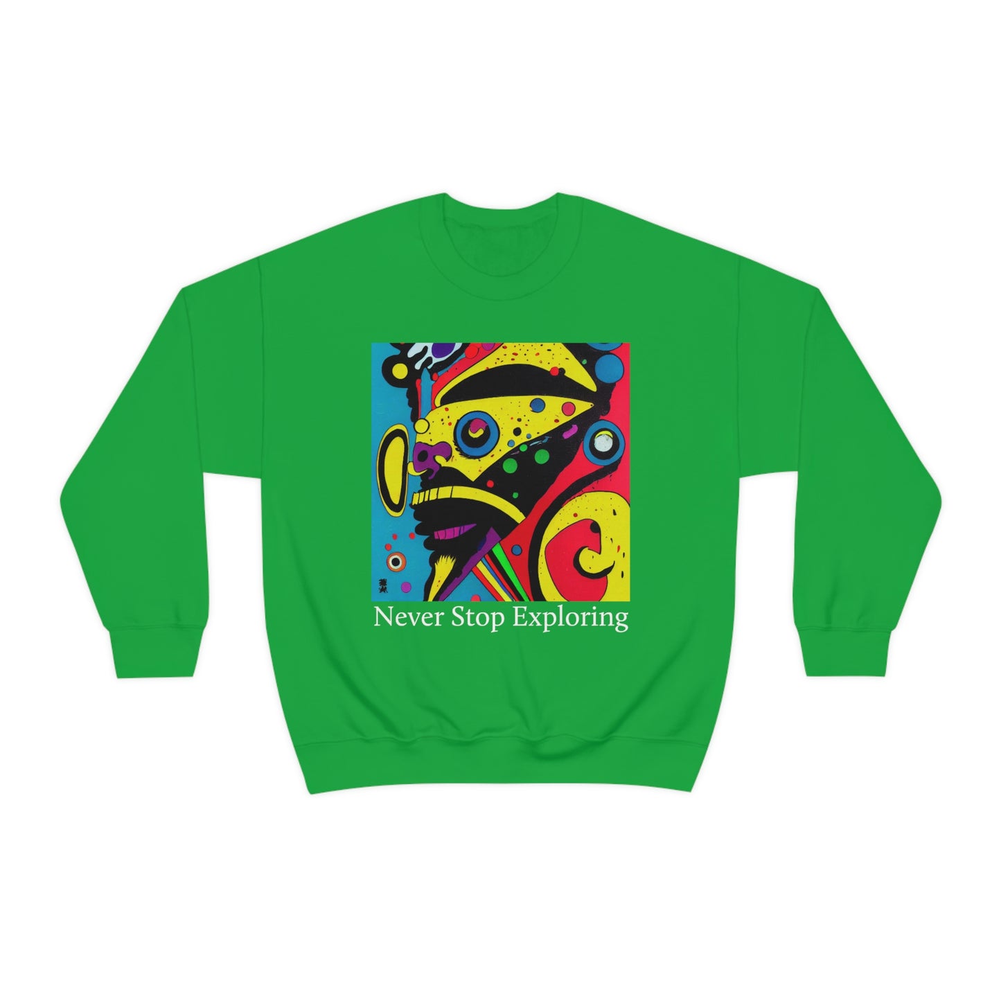 Never Stop Exploring. Original Art. Unisex Heavy Blend Crewneck Sweatshirt.