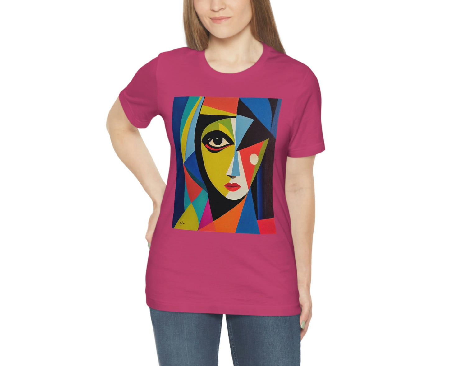 Alexandria A Cubism Original Art. Unisex Jersey Short Sleeve Tee.