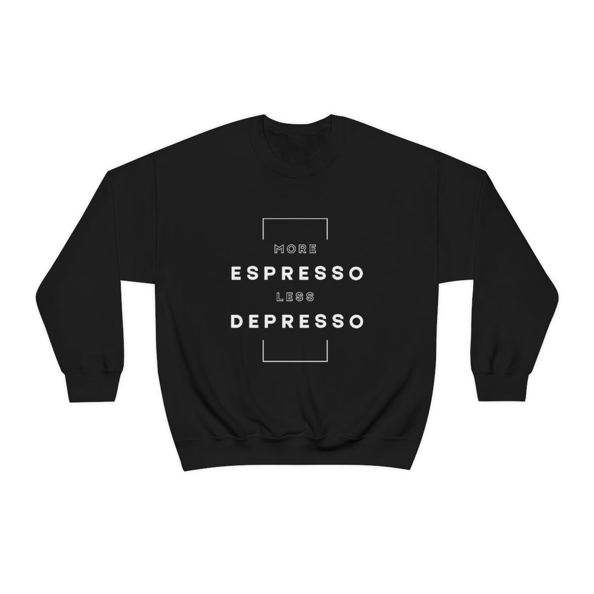 More Espresso Less Depresso. Unisex Heavy Blend Crewneck Sweatshirt.
