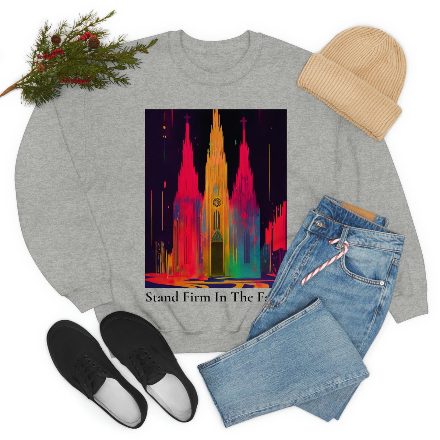 Stand Firm In The Faith. Original Art. Unisex Heavy Blend Crewneck Sweatshirt.