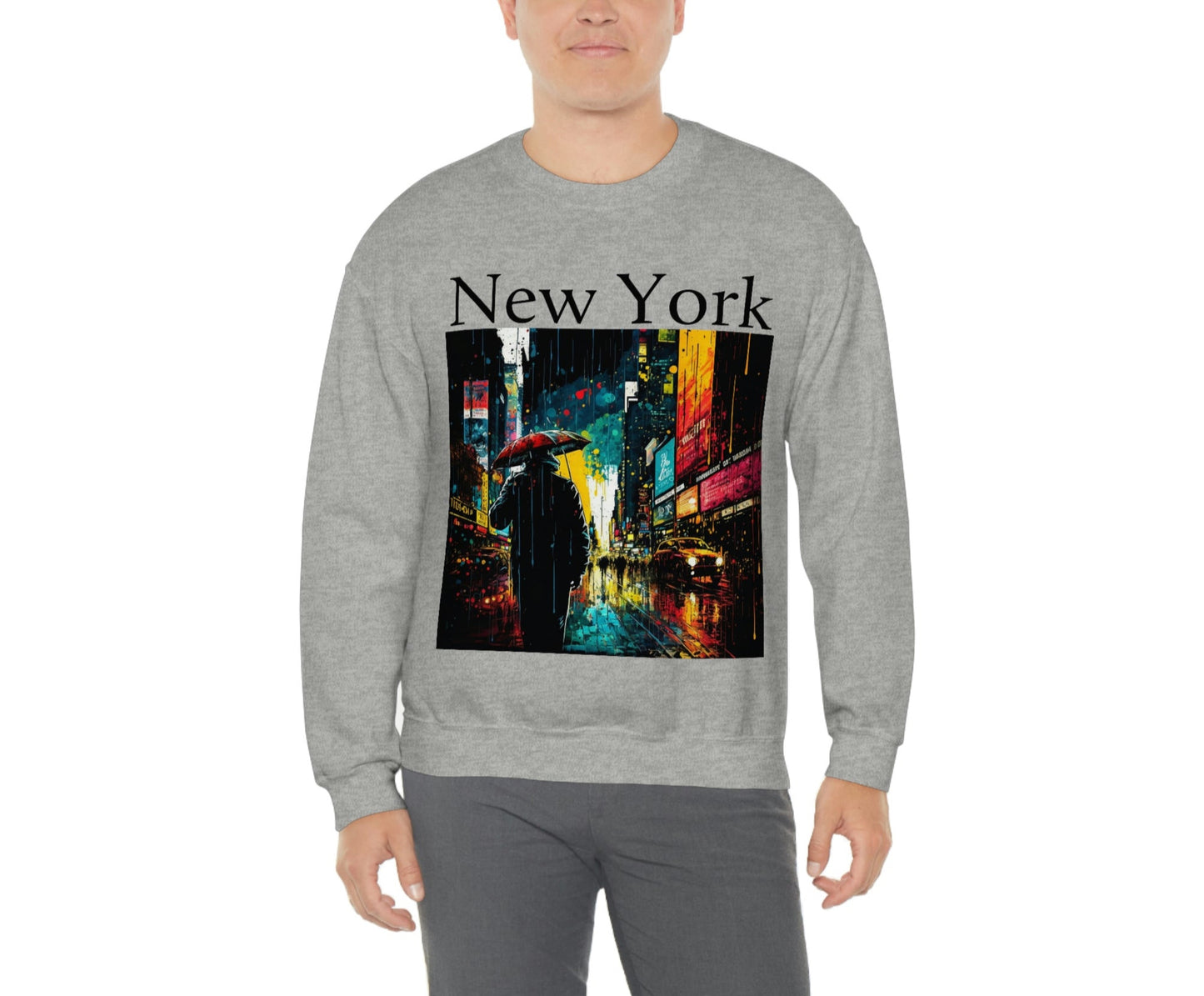 Times Square, New York City. Original Art. Unisex Heavy Blend Crewneck Sweatshirt.