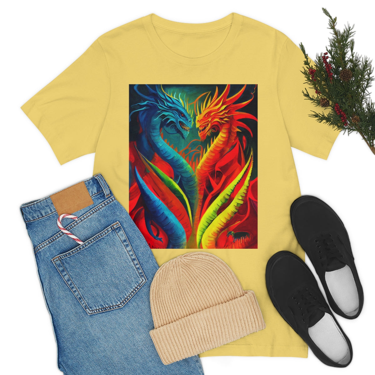 Dance of The Dragons. Original Art. Unisex Jersey Short Sleeve Tee.