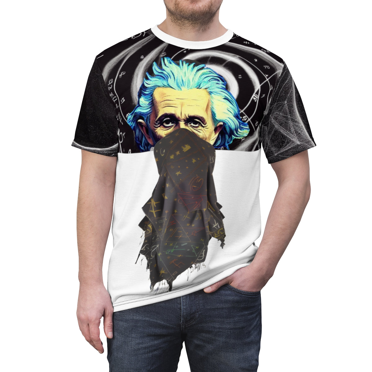 Albert Einstein Rebellion Original Art. AOP Cut & Sew Tee.