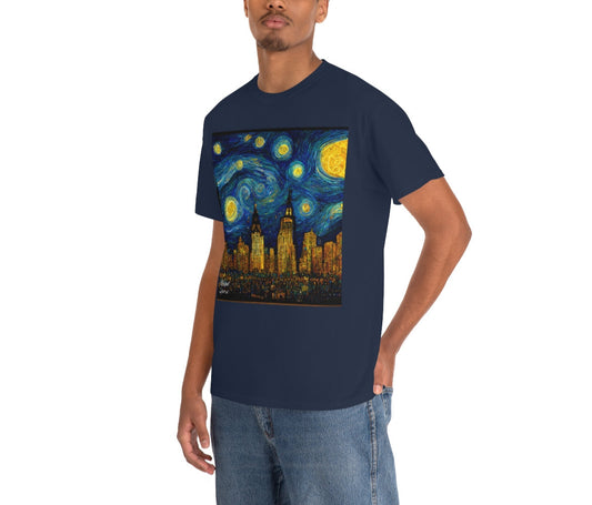 New York City and the Central Park. Original Art. Unisex Heavy Cotton Tee.