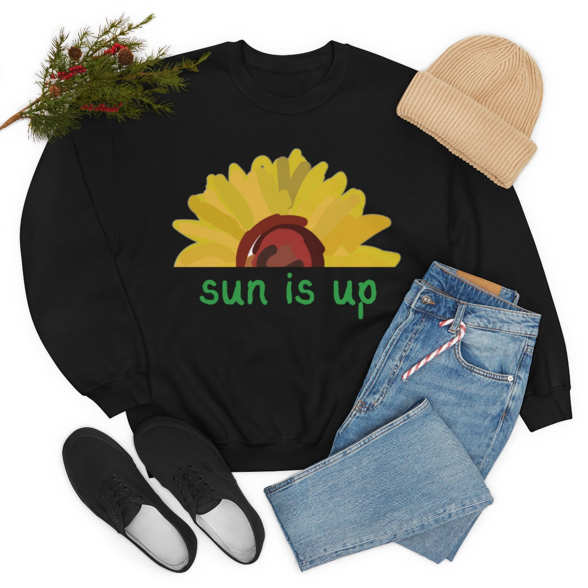 Sun Is Up. Unisex Heavy Blend Crewneck Sweatshirt.